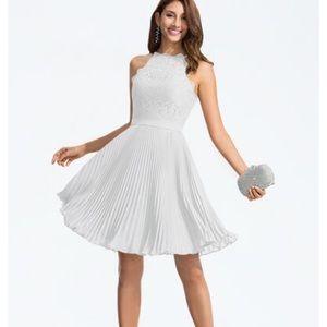 short elegant white dress